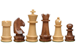 The Championship Series Staunton Chess Pieces in Sheesham Wood & Boxwood - 3.75" King