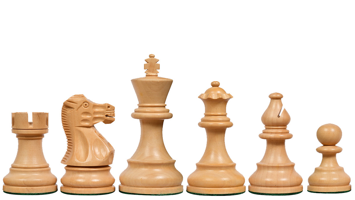 The Smokey Staunton Series Chess Pieces in Ebonized boxwood & Natural Boxwood- 3.8" King