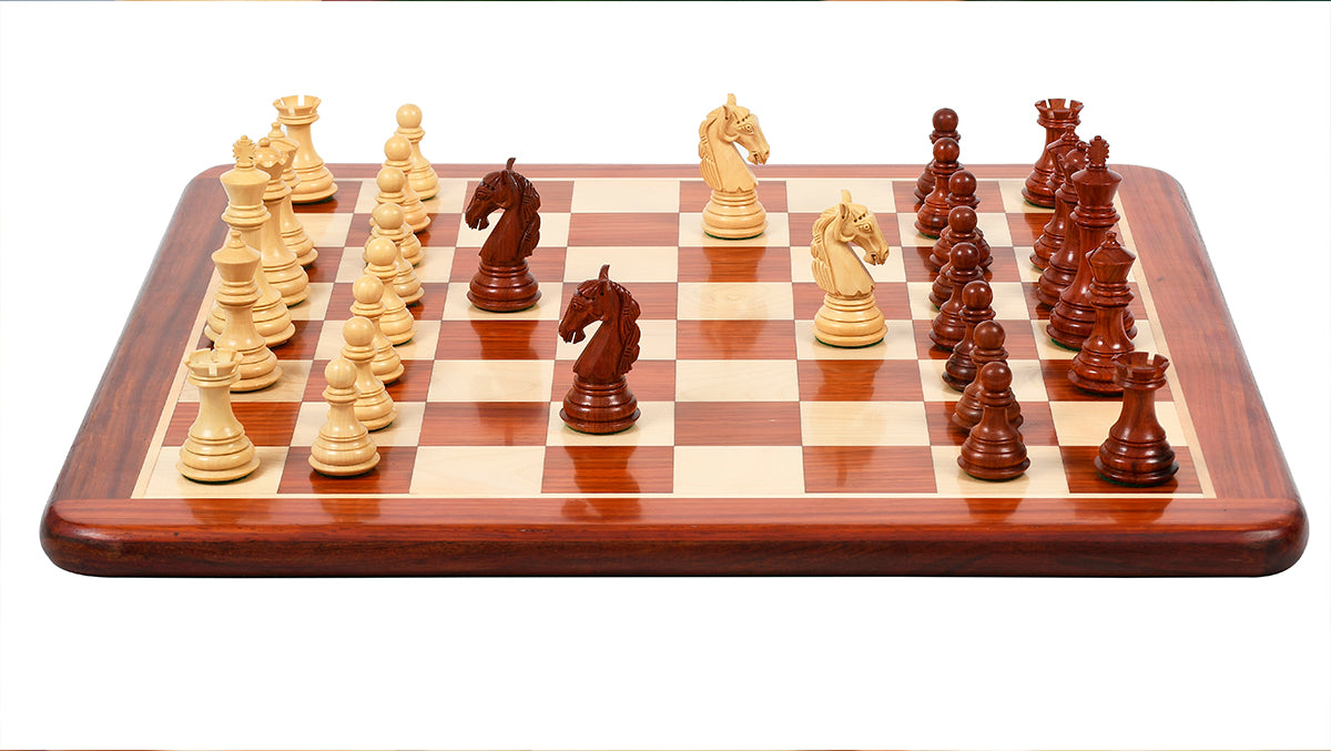The New Columbian Staunton Series Chess Pieces in Bud Rosewood & Box wood - 3.8" King