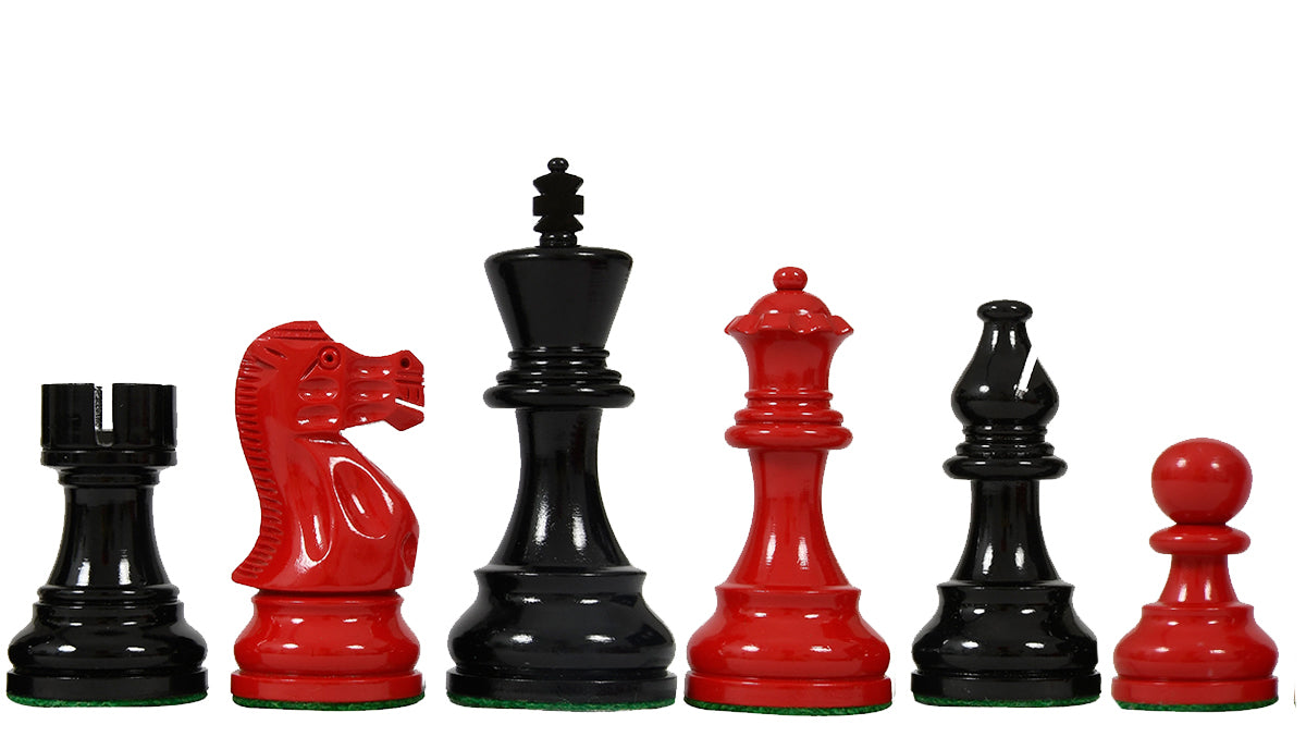The Smokey Staunton Series Chess Pieces in Painted Box Wood - 3.8" King
