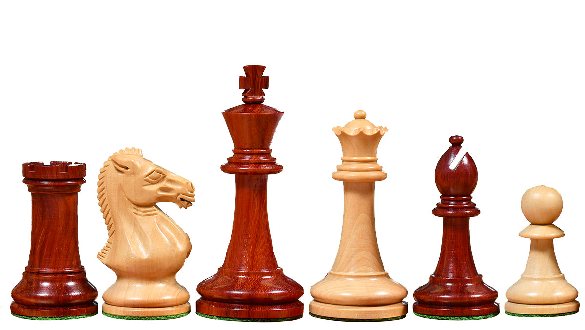 The GM Blitz Edition Staunton Series Chess Pieces in Bud Rosewood & Box Wood - 3.75" King