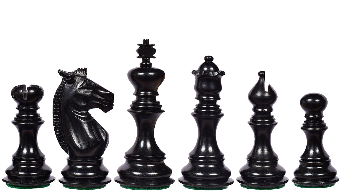 Fierce Knight Staunton Series Chess Pieces in Rosewood & Box Wood - 4.1" King