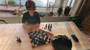 Burnt Blazed Series Handcarved Chess Pieces in Burnt Box Wood - 3.8" King - Best Seller
