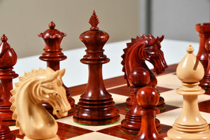 The California Chrome Staunton Series Chess Pieces in Bud Rosewood / Boxwood - 4.1" King
