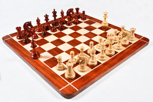The California Chrome Staunton Series Chess Pieces in Bud Rosewood / Boxwood - 4.1" King