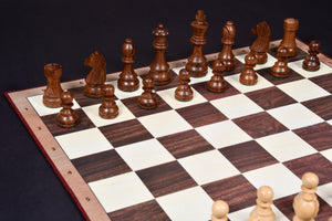 German Knight Tournament Series Staunton Chess Pieces in Sheesham & Boxwood - 3.75" King
