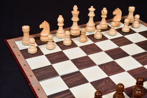 German Knight Tournament Series Staunton Chess Pieces in Sheesham & Boxwood - 3.75" King