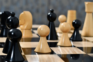 The Australian War Memorial Reproduced Chess Pieces by ACF in Ebonized & Natural Boxwood / King Base Stamping - 3.5" King -Shop Now