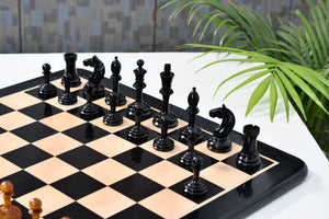 Antonio Fabiano 1933 Soviet Era Botvinnik Style Weighted Chess Pieces in Ebony & Antique 3.8 Inch King