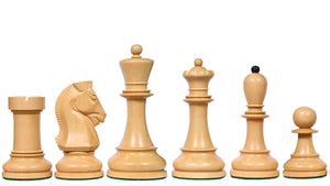Reproduced 1950 Dubrovnik Bobby Fischer Weighted Chess Pieces Set in Bud Rosewood - 4.25" King