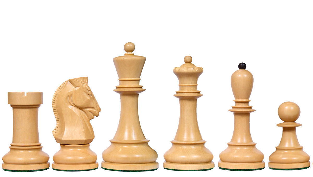 4.25" King Size Reproduced 1950 Dubrovnik Bobby Fischer Weighted Chess Pieces Set in Ebony wood