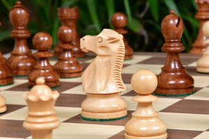 1972 Reykjavik Championship Series Chess Pieces in Sheesham & Box Wood - 3.7" King