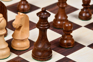 German Knight Tournament Series Staunton Chess Pieces in Sheesham & Boxwood - 3.75" King