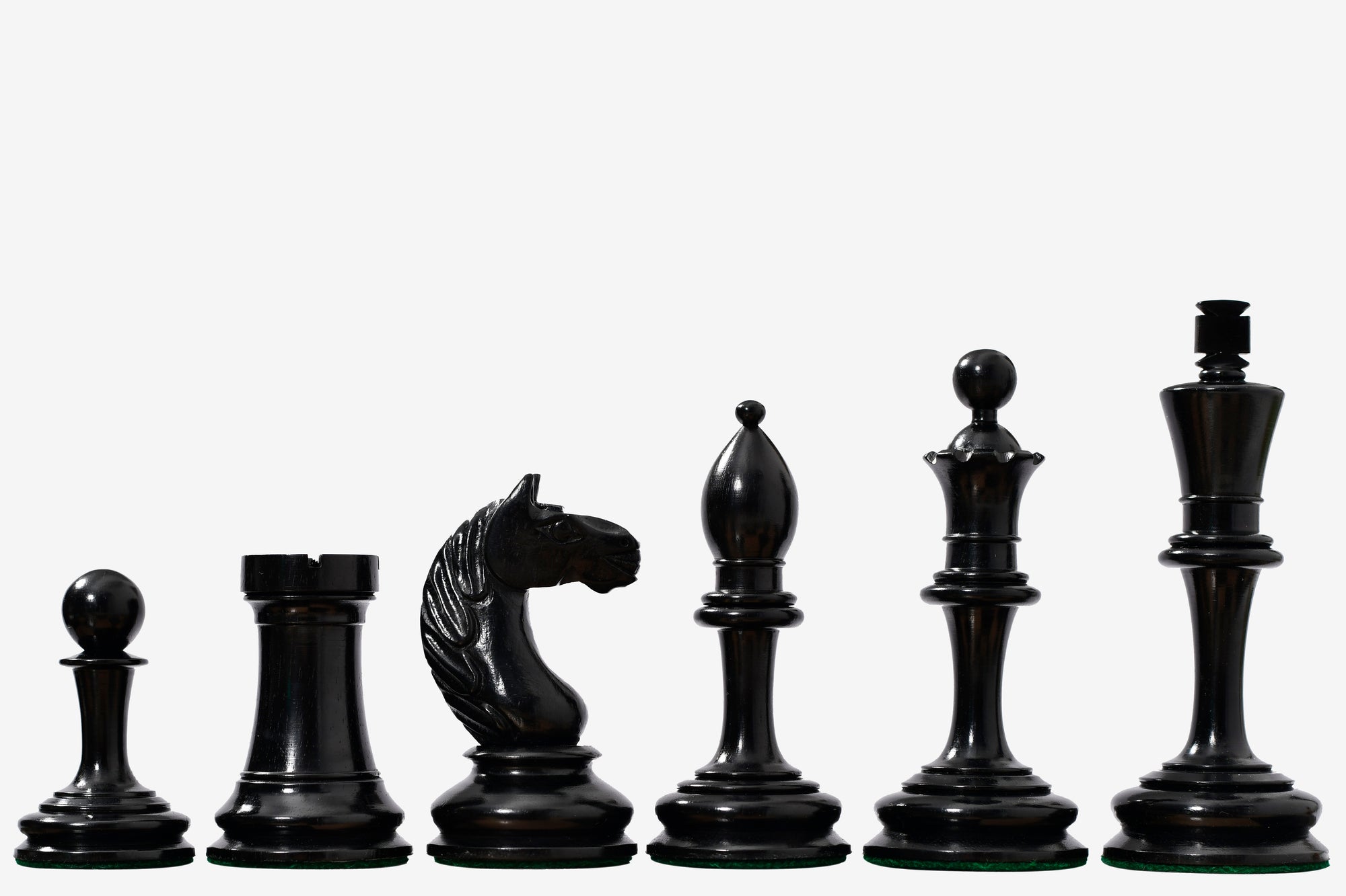 Antonio Fabiano 1933 Soviet Era Botvinnik Style Weighted Chess Pieces in Ebony & Antique 3.8 Inch King
