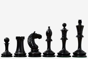 Antonio Fabiano 1933 Soviet Era Botvinnik Style Weighted Chess Pieces in Ebony & Antique 3.8 Inch King