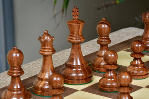1972 Reykjavik Championship Series Chess Pieces in Sheesham & Box Wood - 3.7" King
