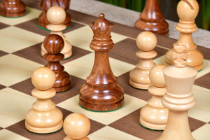 1972 Reykjavik Championship Series Chess Pieces in Sheesham & Box Wood - 3.7" King