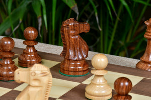 1972 Reykjavik Championship Series Chess Pieces in Sheesham & Box Wood - 3.7" King