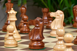 1972 Reykjavik Championship Series Chess Pieces in Sheesham & Box Wood - 3.7" King