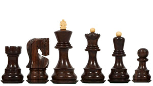 Old 1959 Russian Zagreb Staunton Chess Pieces in Rosewood / Natural Boxwood - 3.8" King