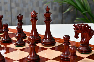 The Pegasus Series Artisan Staunton Chess Pieces version 2.0 in Bud Rosewood and Boxwood - 4.6" King