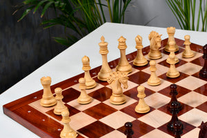 The Pegasus Series Artisan Staunton Chess Pieces version 2.0 in Bud Rosewood and Boxwood - 4.6" King