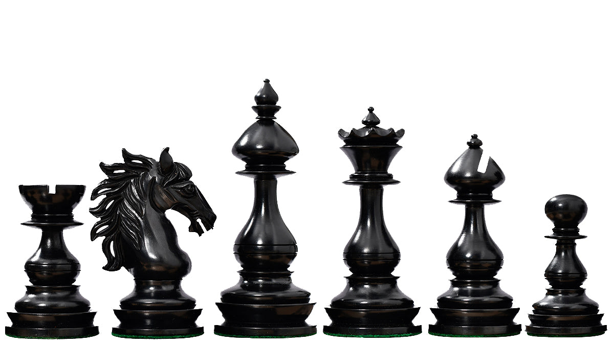 CB Wild Stallion Luxury Chess Pieces in Ebony & Boxwood - 4.4" King