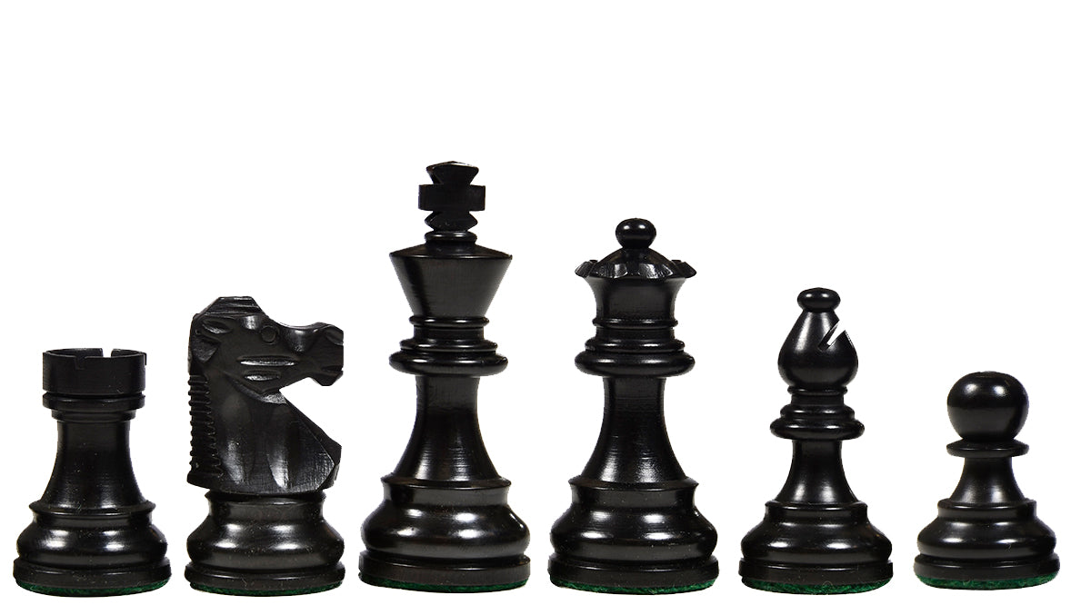 Reproduced French Lardy Exclusive Wooden Chess Pieces – Handcrafted Ebonized & Boxwood | 3" King with Extra Queen