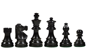 Reproduced French Lardy Exclusive Wooden Chess Pieces – Handcrafted Ebonized & Boxwood | 3" King with Extra Queen