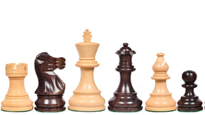 The Smokey Staunton Series Chess Pieces in Rosewood & Boxwood - 3.8" King