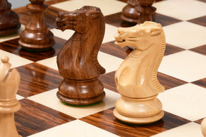 Desert Gold Staunton Series Wooden Chess Pieces in Sheesham & Boxwood - 4.0" King