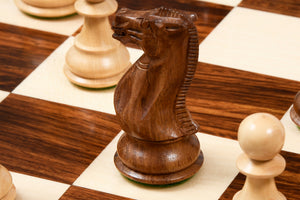 Desert Gold Staunton Series Wooden Chess Pieces in Sheesham & Boxwood - 4.0" King