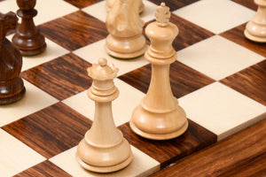 Desert Gold Staunton Series Wooden Chess Pieces in Sheesham & Boxwood - 4.0" King