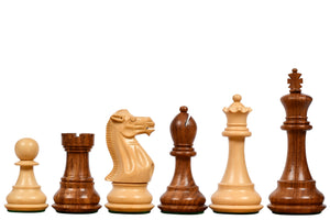 Desert Gold Staunton Series Wooden Chess Pieces in Sheesham & Boxwood - 4.0" King