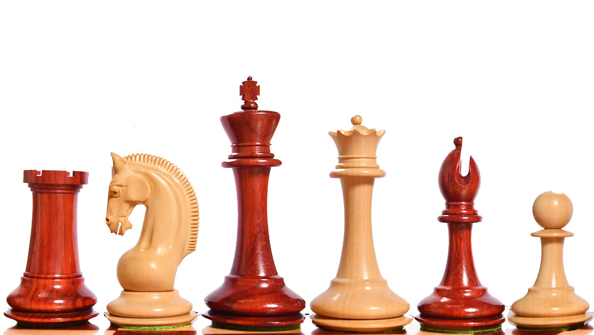 The Red Rum Luxury Staunton Series Chess Pieces in Bud Rosewood / Boxwood - 4.4" King