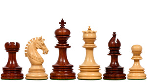 The Indian Chetak II Customized Staunton Triple Weighted Wooden Chess Pieces in Bud Rosewood & Boxwood - 4.3" King