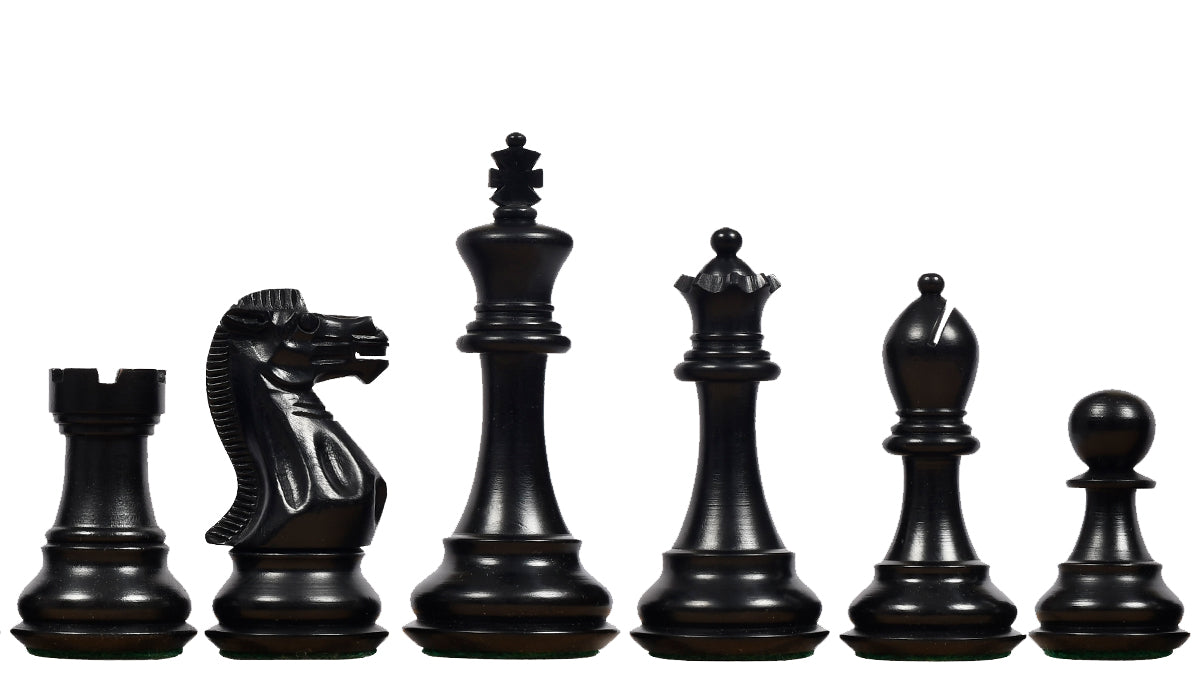 Desert Gold Staunton Series Wooden Chess Pieces in Ebonized Boxwood & Natural Boxwood - 4.0" King
