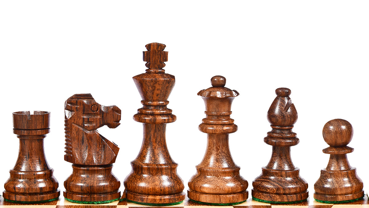 Reproduced French Lardy Exclusive Wooden Chess Pieces – Handcrafted in Sheesham & Boxwood | 3" King with Extra Queens