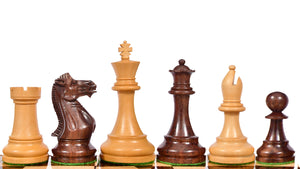 Prestige Staunton Series Weighted Chess Pieces in Anjan Wood & Box Wood - 4.0" King