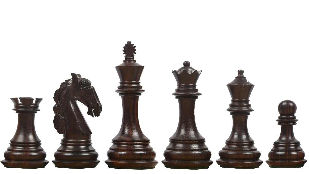 The New Columbian Staunton Series Chess Pieces in Rosewood & Boxwood - 3.8" King