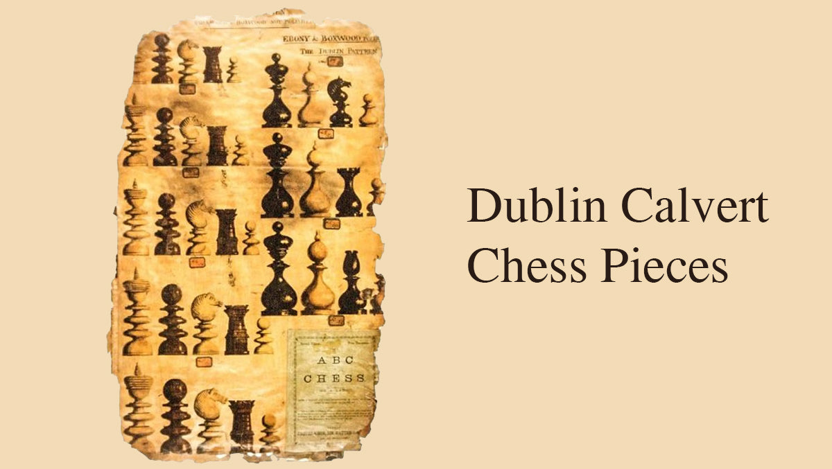 Antique Dublin Calvert Chess Pieces in Ebonized & Antiqued Boxwood 4.1" King - 850 Grams