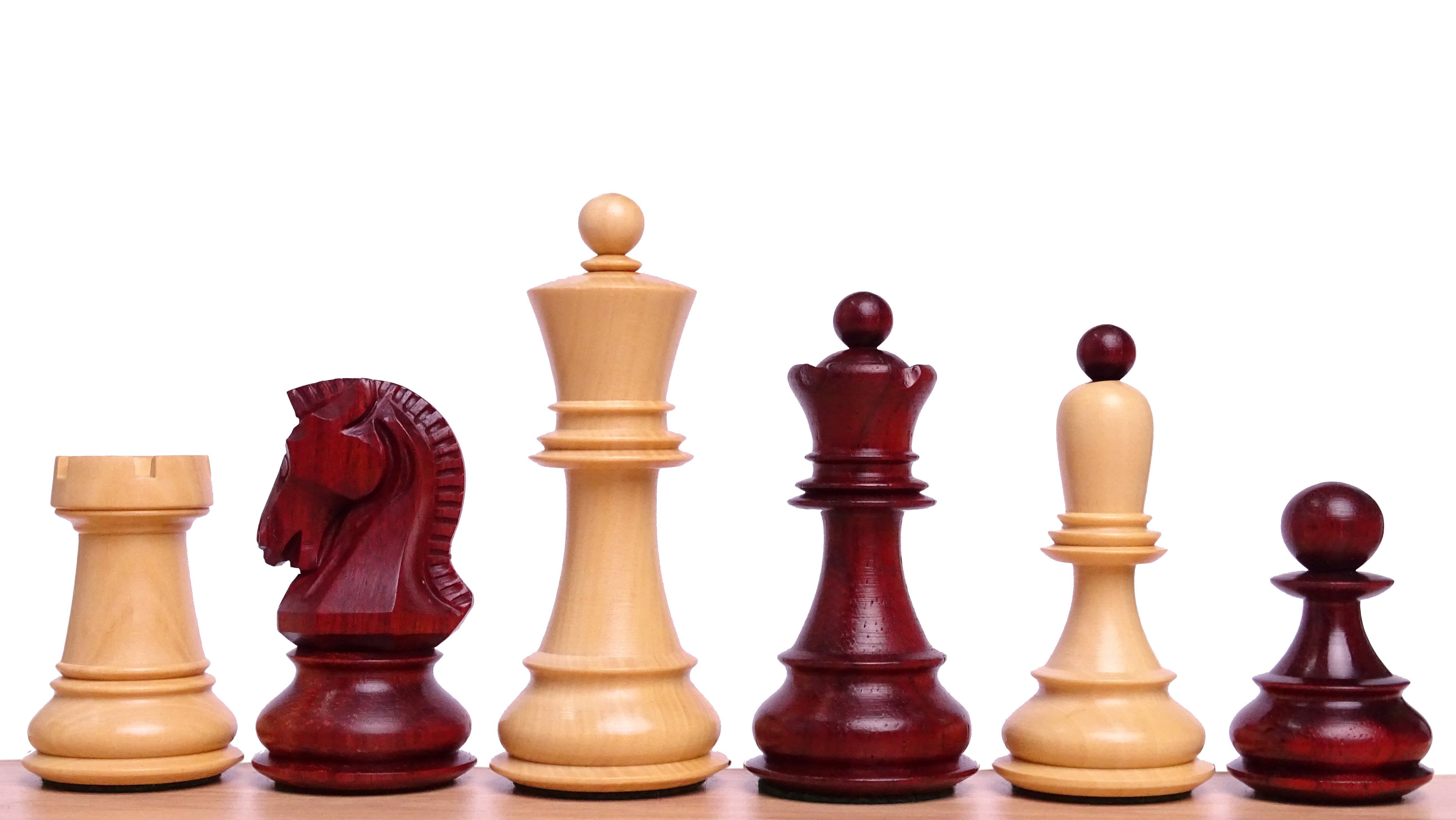 Repro 1950 Dubrovnik Championship Weighted Handcrafted 3.7 Inch Chess Pieces in Padauk & Boxwood - 1550 grams Weight