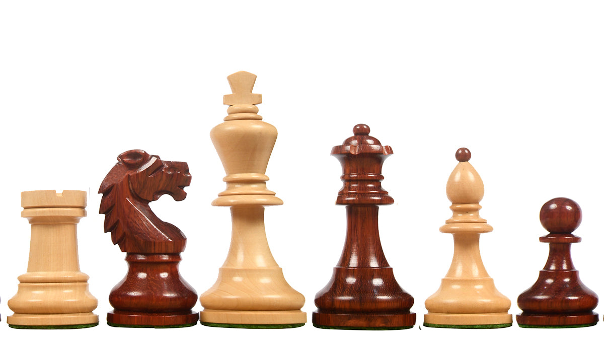 Special Edition Reproduced Vintage 1950's Circa Bohemia Staunton Series German Chess Pieces in Bud Rosewood and Boxwood - 3.89" King