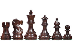 The Smokey Staunton Series Chess Pieces in Rosewood & Boxwood - 3.8" King
