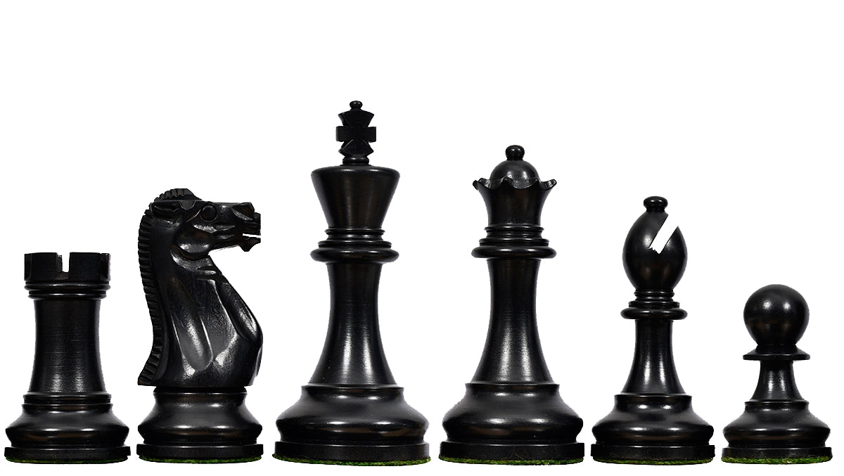 The CB Grandmaster Staunton Series Chess Pieces - 3.75" King in Ebonized Boxwood & Natural Boxwood
