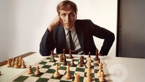 1950s' Fischer Dubrovnik Chess Pieces in Bud Rose Wood / Box Wood - 3.75" King