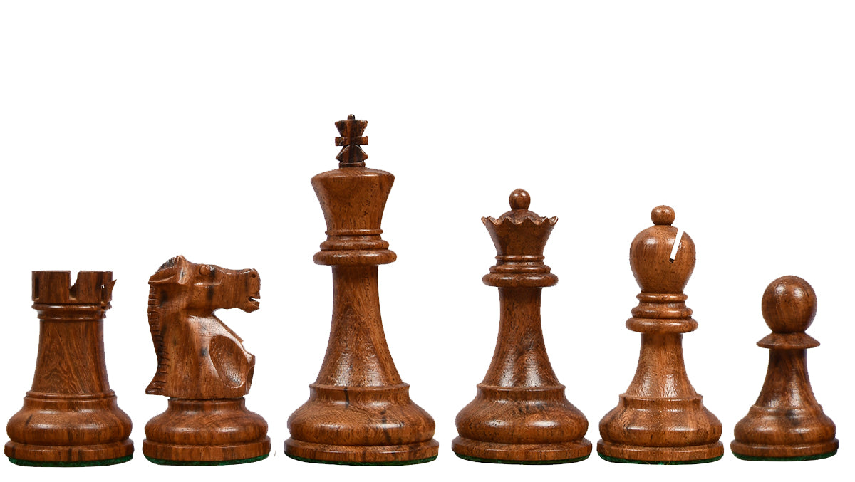 1972 Reproduced Fischer-Spassky Staunton Pattern Chess Pieces V2.0 in Sheesham Wood & Boxwood - 3.75" King
