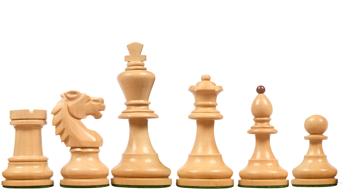 Special Edition Reproduced Vintage 1950's Circa Bohemia Staunton Series German Chess Pieces in Bud Rosewood and Boxwood - 3.89" King