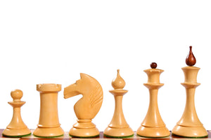 1950s' Soviet Russian (Queen's Gambit Series) Latvian Chess Pieces in Bud Rosewood & Natural Boxwood - 4.1" King