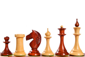 1950s' Soviet Russian (Queen's Gambit Series) Latvian Chess Pieces in Bud Rosewood & Natural Boxwood - 4.1" King